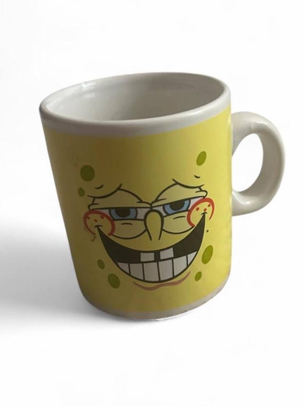 Vintage 2004 SpongeBob SquarePants Mini Mug Paramount Parks Viacom Sponge Face